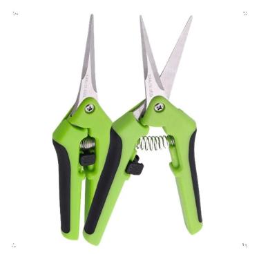 Imagem de 2X Kit 02 Tesouras Poda Jardinagem Ponta Curva + Reta Aço I