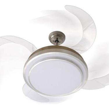 Imagem de Ventilador Teto Retrátil Com Controle 110Cm Cromado Bivolt