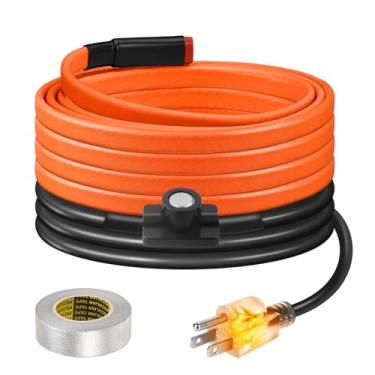 Imagem de Fita térmica de 2,5 m para tubos de água, proteção contra congelamento, 7W/FT 110V BDDFOTO cabo de calor de tubo de água com termostato aquecedor de tubo autorregulável para casa jardim/trailer