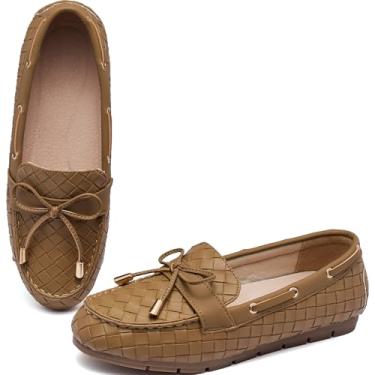 Imagem de Mocassim feminino casual na sapatilha elegante e confortável, Tecido cáqui, 12 Wide