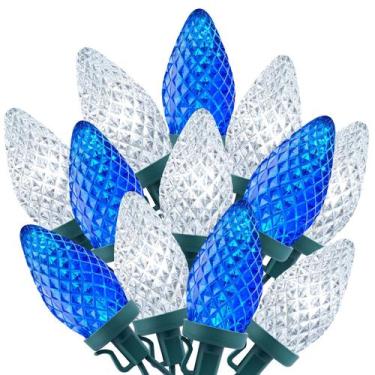 Imagem de Luzes de corda de Natal Brightown C9 LED 20m 100 azul/branco