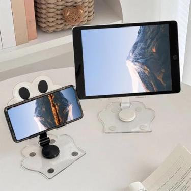 Imagem de 1 suporte de telefone preto fofo feito de acrílico, adequado para iPad e tablet suporte dedicado para assistir drama e suporte de mesa