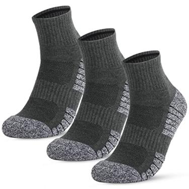 Imagem de Kiboule Meias Masculinas 3 Pares Almofadadas Caminhadas Esportes ao Ar Livre Casuais Meias de Algodão para Trilhas Caminhadas Caminhadas Caminhadas