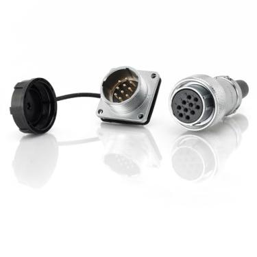 Imagem de ZBLZGP WS24 Painel de solda solar de 2 a 19 pinos, conector à prova d'água, parafuso rápido, plugue de montagem em painel fêmea macho conector de alimentação à prova d'água (plugue fêmea e soquete