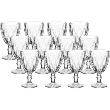 Imagem de Jogo de Taças de Vidro Diamond Transparente 340ml Conjunto Elegante para Água, Suco e Bebidas | APOLLO'S STORE (6)