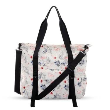 Imagem de XEYOU Bolsa de lona feminina grande transversal Hobo bolsa de ombro com bolsos com zíper, Flamingos, Casual diário
