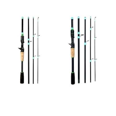 Imagem de Vara de Pesca de Viagem Vara de pesca fundição ultraleve carbono para viagem, vara isca com 4/5 seções, cabo confortável(2.1M)