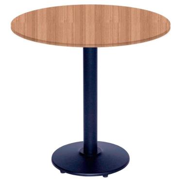 Imagem de Mesa Zeta Ferro Preto 75 Cm (alt) Disco Redondo Tampo Mdp Redondo 60 Cm Larg X 2,5 Cm (alt) Noce Nat