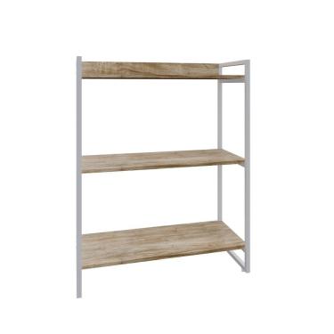 Imagem de Estante Kuadra 80x40x104cm C/03 Prateleiras Carvalho / Est.branca Carvalho / Est.branca