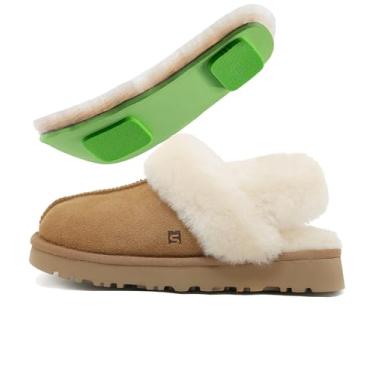 Imagem de Mel&Syd Pantufas Femininas 100% Pele De Carneiro Australiana - Genuínas, Pantufa Feminina Lã Com Duas Maneiras Usar, Tira Elástica Macia, Camurça À Prova D'Água, Confortável Para Mulheres Em Ambient