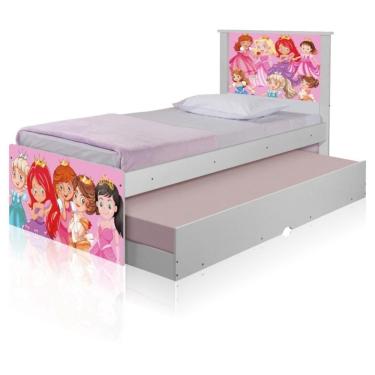 Imagem de Bicama Juvenil Adesivada Princesinhas Com Colchões