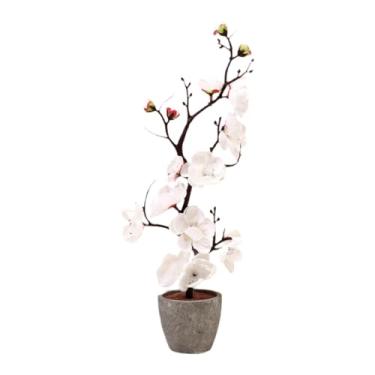 Imagem de Bothyi Vaso Artificial de Flor de Ameixeira, Planta Falsa Multiuso, Bonsai Artificial para Decoração de Jardim Interno, Escritório E Mesa, Branco