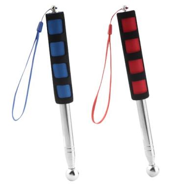 Imagem de TWZKXC 2 peças de 115 cm de martelo de tambor oco para detecção de som, haste telescópica de alongamento atualizado para inspeção de decoração de casa, design de reforço de bola sólida vem com cordão