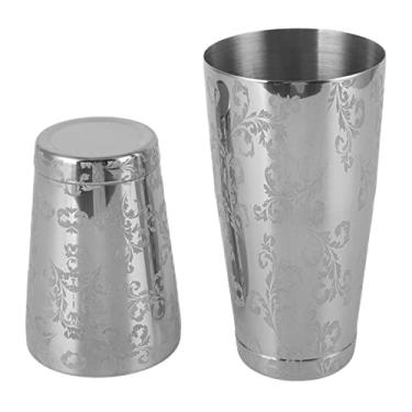 Imagem de Mingzhe Coqueteleira de Martini Em Aço Inoxidável Gravado, Prateada, Estilo Japonês-Americano, Estilo Boston Bar, Ideal para Bar Doméstico e Mixologistas Profissionais. (De fundo)