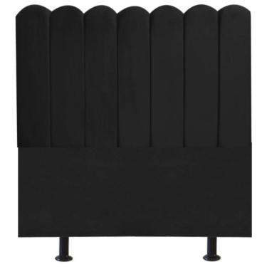 Imagem de Cabeceira Nuvem Cama Box King 195 Cm Alanis Suede Preto