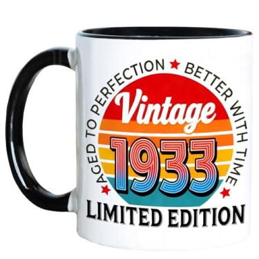 Imagem de Vintage 1933 Presentes de aniversário de 93 anos para ela, decoração de aniversário de 93 anos, caneca de café, presente de 60 anos para homem, mulher, mãe, pai, esposa, tia, irmã, pais, avó, xícara