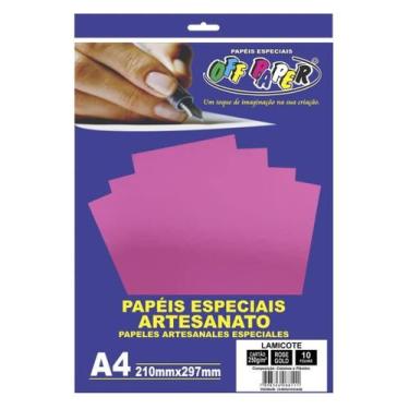 Imagem de Papel Lamicote Rose Gold A4 250g 10 Fls - Off Paper