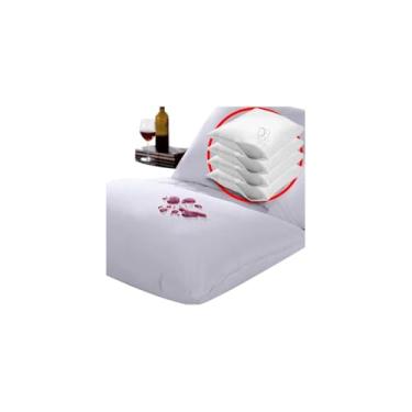Imagem de Kit 4 Capas Protetoras de Travesseiro, Percal 200 Fios 100% Algodão, 50x70cm, Branca, Hipoalergênica, com Zíper