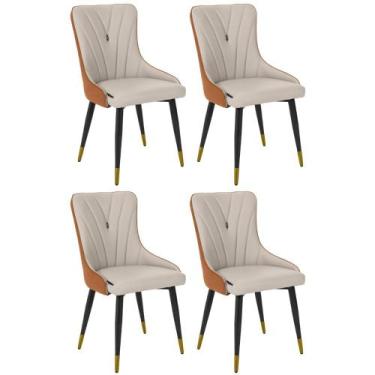 Imagem de Kit 4 Cadeiras de Jantar Estofada Verona Design Italiano Encosto Anatô