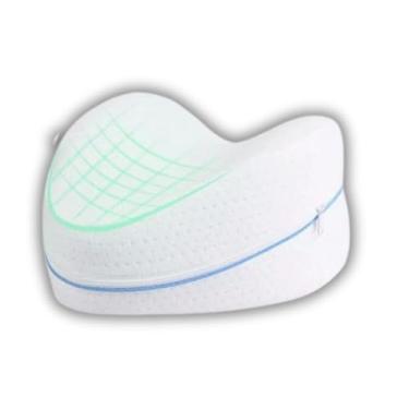 Imagem de Travesseiro Ortopédico Para Pernas e Joelhos com Espuma Viscoelástica | Alívio, Postura Correta para Dormir, Capa Lavável e Antialérgica
