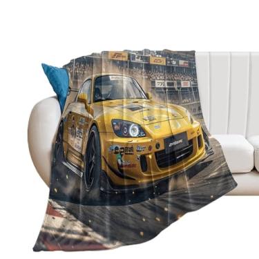 Imagem de HouLaiZhe Cobertor Super Macio Flanela Japonês Carro Esportivo JDM S2000 Cobertores de Refrigeração Leve para Sofá-Cama Cadeira Sofá Carro Viagem ao Ar Livre Leve Quente 76 cm x 101 cm