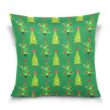 Imagem de Wassud Capas de almofada, árvores de Natal, 45,7 x 45,7 cm, capa decorativa para sofá, sofá, casa, casa de fazenda, decoração de quarto #100