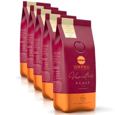 Imagem de Café em Grãos Premium Orfeu Acauã Kit 5 Pacotes de 250g