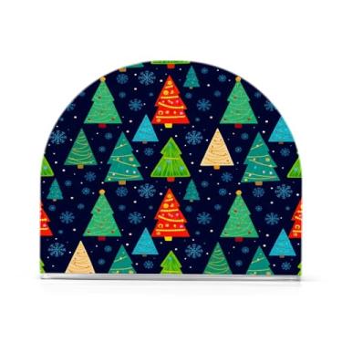 Imagem de Qilmy Bonito suporte de guardanapo de acrílico para árvore de Natal, porta-guardanapos para mesas cozinha restaurante decoração de casa, suporte decorativo moderno para guardanapos de coquetel de