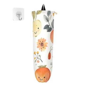 Imagem de xigua Suporte de parede bonito para saco plástico de frutas e legumes, com cordão, pacote com 2, organizador de sacolas de compras reutilizáveis, decoração para bolsas, meias, roupas íntimas e