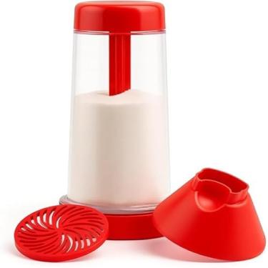 Imagem de Tapioqueira com Peneira 500g para Tapioca – Funil, Eixo Girador e Armazenamento | Utensílio de Cozinha em Acrílico – Textura Fina e Sem Grumos – Cores Sortidas