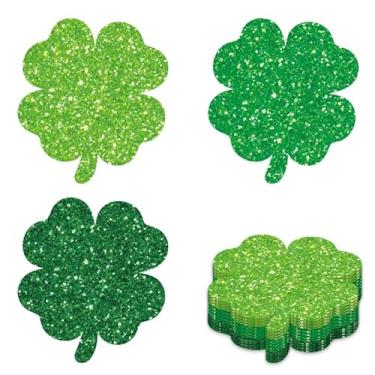 Imagem de FYSUIMU 48 peças de pratos de papel do dia de São Patrício, prato descartável, 3 cores, trevo da sorte, trevo da sorte, prato de jantar para decoração de mesa irlandesa