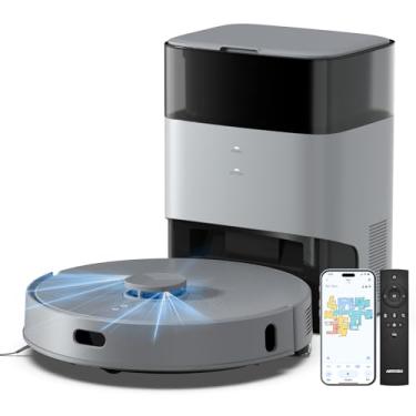 Imagem de AIRROBO Combo robô aspirador e esfregão T25+, sucção potente 5500pa, autoesvaziamento, capacidade para 60 dias, 240 minutos, controle inteligente de aplicativos, mapeamento em vários andares, perfeito