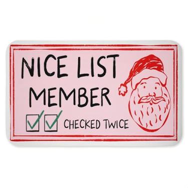 Imagem de Tapete de piso antifadiga Pink Nice List, ergonômico acolchoado para cozinha e tapete de pé com suporte antiderrapante, tapete confortável ecológico, design da Jj Design House Llc, 76 cm x 45 cm