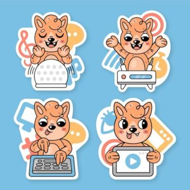 Imagem de Adesivos de Animais para Quarto e Cadernos Coleção Kawaii Decorativos Infantís 30x30cm
