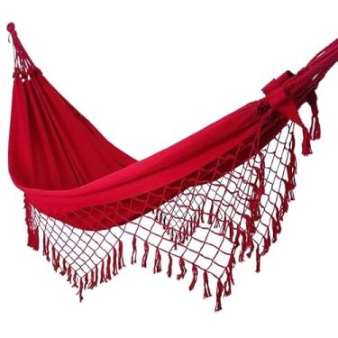 Imagem de Rede de Dormir e Descanso Casal Artesanal Confortável Tradicional(Vermelho)