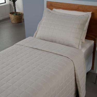 Imagem de Kit 2 Pçs Cobre Leito Solteiro Soft Dupla Face Matelado Areia