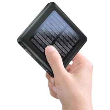 Imagem de MINI POWER BANK Solar 5000mAh USB-C Premium Preto - Portátil e Sustentável