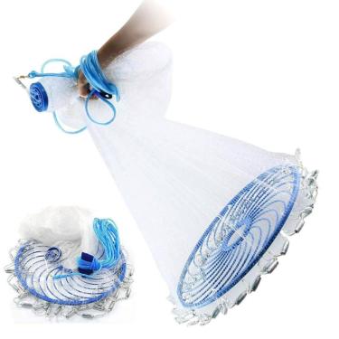 Imagem de Tarrafa Chinesa Rede Pesca Pescaria Malha Multifilamento Robalo Camarao Siri Lambari Tilapia Ciriguejo Mar Açude Rio