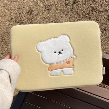 Imagem de Skive Capa protetora macia para notebook para MacBook Air/Pro, LG Gram, Samsung, capa de tecido leve e elegante (amarelo, 11 polegadas)