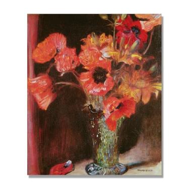 Imagem de NHLDZYH Arte floral vintage natureza morta, pintura botânica clássica, decoração de casa quente para sala de estar e sala de jantar. B17. Tela somente 70x84cm-27,5x33,1 pol