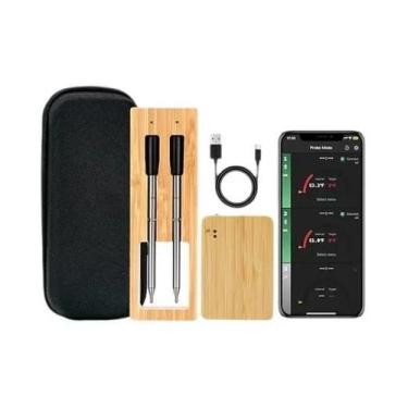 Imagem de Termômetro De Carne Sem Fio Bluetooth 5.2 Com Alcance De 50m E 2 Sonda