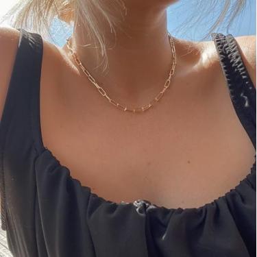 Imagem de Colar de ouro/prata para mulheres, moderno banhado a ouro 14 quilates/prata 925 simples, colar fino e delicado para presente diário, Standard, Latão, Sem Pedra Preciosa