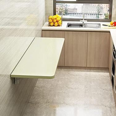 Imagem de TRGCJGH Mesa de parede flutuante folha de gotejamento mesa de jantar pequena mesa de madeira para pequenas economias para lavanderia sala de jantar quarto escritório cozinha bar, A-90 x 30 cm