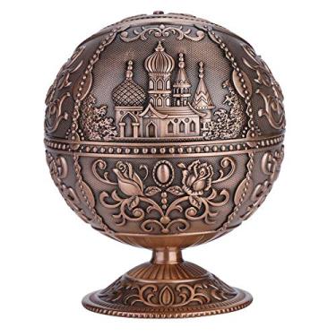 Imagem de Acouto Cinzeiro de Metal Vintage Cinzeiro Artesanal Vintage Metal Redondo Estampado Padrão Decoração Casa e Cozinha/Produtos de Decoração para Casa/Acentos de Decoração para/Cinzeiros (castelo de