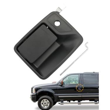 Imagem de Maçaneta de porta externa de metal, compatível com Ford F-250 F-350 F-450 F-550 Super Duty, Ford Excursion 2000-2005 e mais, lado do motorista dianteiro esquerdo externo com orifício para chave, OEM