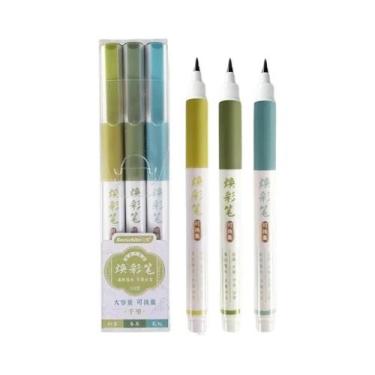 Imagem de Conjunto De Canetas De Caligrafia Vintage Em Cores Aquarela 3 Peças Ma