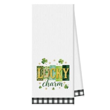 Imagem de Toalha de mão, Dia de São Patrício, amuleto da sorte, decorações do dia de São Patrício, panos de prato de algodão absorvente, decoração de casa irlandesa de primavera