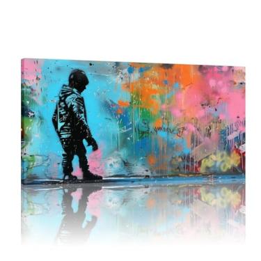 Imagem de Graffiti Wall Art Banksy Mural, Banksy Graffiti Art Canvas, Graffiti Prints, Banksy Posters for Wall, Banksy Wall Canvas - (25x50cm)10x20 polegadas sem moldura