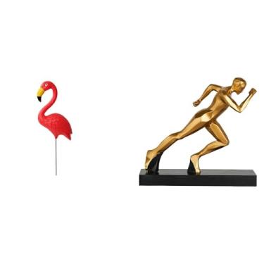 Imagem de Whtkoph Estátua de Flamingo Correndo, Escultura de Arte Abstrata para Enfeite de Natal, Decoração Moderna para Casa, Entrada, Mesa E Jardim.