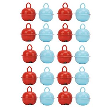 Imagem de Jingle bells decorações de artesanato de natal 20 peças laranja luz azul durável metal pequenos sinos para enfeites de árvores de férias projetos de festa diy